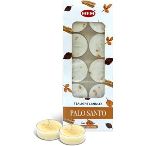 imageHEM Palo Santo Scented Tealight Candles 10 Pack 5 Hr Burn  Natural Soy NonToxic Long Lasting No Smoke