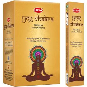 imageHEM Premium Yog Chakra Masala Incense Sticks  Natural Long Lasting Fragrance For Negativity ampamp Energy Balance  Aromatherapy Incense For Removing Negativity ampamp Cleansing  Gift Set  Pack of 12