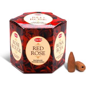 imageHEM White Sage Backflow Brown Incense Cones  Long Lasting Aroma for Positivity ampamp Pure Air  Wood Powder  Aromatherapy for Stress Relief Air Purifier ampamp Cleansing  Gift Set  Pack of 40 ConesRed Rose