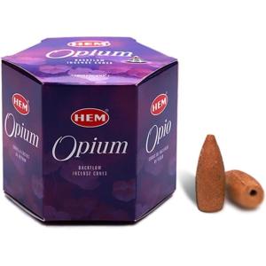 imageHEM White Sage Backflow Brown Incense Cones  Long Lasting Aroma for Positivity ampamp Pure Air  Wood Powder  Aromatherapy for Stress Relief Air Purifier ampamp Cleansing  Gift Set  Pack of 40 ConesOpium