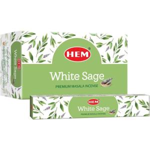 imageHEM White Sage Masala Incense Sticks  12 Packets 15g Each  Premium Handcrafted Aroma  Calming ampamp Purifying Scent for Meditation Yoga ampamp Spiritual Spaces  LongLasting FragranceWhite sage masala