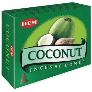 imageCoconut  Case of 12 Boxes 10 Cones Each  Hem Incense from India