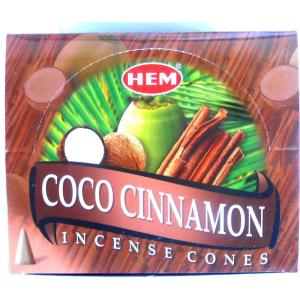 imageHEM Incense Cones Coco Cinnamon Coconut Cinnamon 12 x 10 Pieces  120