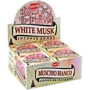 imageHem White Musk  Case Of 12 Boxes 10 Cones Each  Incense From India