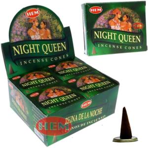 imageNight Queen  Case of 12 Boxes 10 Cones Each  Hem Incense from India
