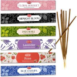 imageHEM Incense Sticks  12 Box Variety Pack 240 Sticks Total 20 Sticks per Box  Long Lasting Fragrance  Meditation Relaxation Yoga Aromatherapy ampamp Home FragranceHEM Floral Incense Variety