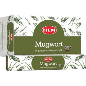 imageHEM Mugwort Masala Incense Sticks  12 Packets 15g Each  Premium Handcrafted Aroma  Calming Purifying Scent for Meditation ampamp Yoga  LongLasting Fragrance for Home ampamp RelaxationMugwort
