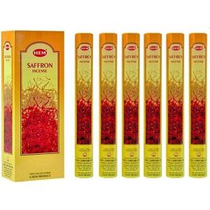 imageHem Saffron Incense Sticks 120 Sticks 6 Boxes Inside  9 Inches Long 20g per Box  Enhances Meditation and Spiritual Practices for Deeper Focus