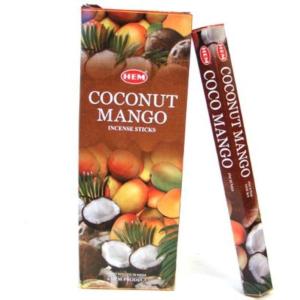 imageHem 6 Pack of 20  Mango Coconut  Box of 6 Stick Tubes 120 asstd Sheets Hem Incense Sticks in Total