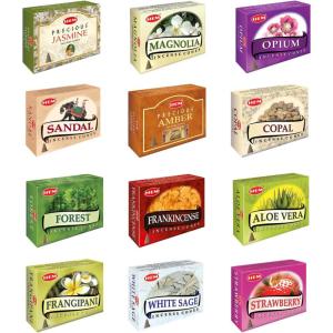 imageHem 12 Assorted Boxes of Incense Cones 120 Total Natural Fragrance for Aromatic Rooms  Odor Remover Incense for Stress Relief ampamp Relaxation