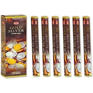 image:imageHem Gold Silver Incense Sticks 120 Sticks 6 Boxes Inside  9 Inches Long 20g per Box  Perfect for Meditation Rituals amp Cleansing