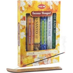 image:imageHEM Hexagonal Calming Fragrances Series Incense Bouquet 1 Free Holder with 6 Most Liked Fragrances  Frank amp Myrrh Precious Lavender Precious White Sage First Rain Dragon Blood Palo Santo