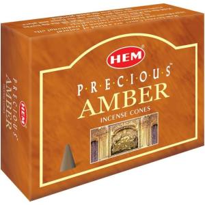 image:imageHEM Precious Amber Incense Cones  Pack of 12 Boxes  Soothing Warm Resinous Aroma for Meditation Relaxation amp Home Fragrance  Made in India