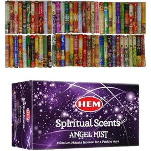 image:imageHEM Incense Variety Pack 12 Boxes 240 Sticks amp HEM Premium Angel Mist Masala Incense Sticks Pack of 12  Natural Aromatherapy Gift Set for Relaxation Meditation Stress Relief amp Air Purification