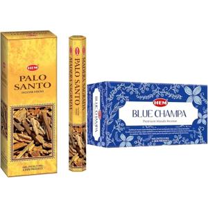 image:imageHEM Palo Santo Incense Sticks  120 Sticks 6 Boxes  9 Inches  Aromatherapy amp LongLasting Relaxation  Calming amp Cleansing amp HEM Premium Blue Champa Masala Incense Sticks  12 Pack 15g Each