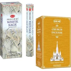 image:imageHEM White Sage Incense Sticks  100 Count  Air Purifying amp Calming Aromatherapy amp HEM Catholic Church Masala Incense Sticks  12 Pack 180g  Natural Fragrance for Aromatic Rooms amp Stress Relief