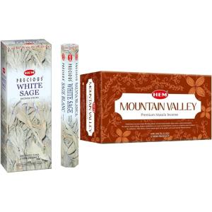 image:imageHEM White Sage Incense Sticks  100 Count  Air Purifying amp Calming Aromatherapy amp HEM Premium Mountain Valley Masala Incense Sticks  12 Pack 15g Each  Aromatherapy for Stress Relief