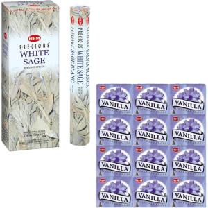 image:imageHEM White Sage Incense Sticks 100 Count  Vanilla Incense Cones 120 Cones 12x10 Pack  Sweet Natural Aroma  Meditation Relaxation amp Cleansing  Gift Set