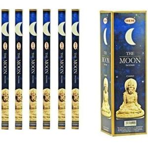 image:imageIndia HEM the Moon Incense 6 Packs X 8 Sticks Wicca Pagan 8 Gm Square Box