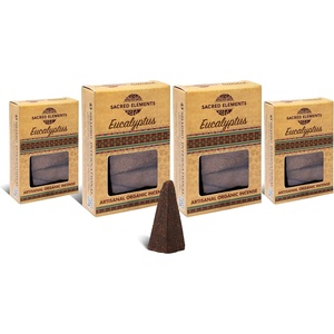 image:imageSacred Elements Organic Incense Cones  Red Rose Scent Pack of 4  Natural Aromatherapy for Relaxation Meditation amp Home Fragrance  Handcrafted Low Smoke LongLasting AromaEucaliptus