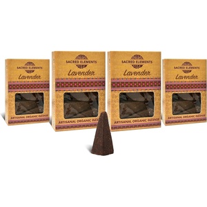 image:imageSacred Elements Organic Incense Cones  Red Rose Scent Pack of 4  Natural Aromatherapy for Relaxation Meditation amp Home Fragrance  Handcrafted Low Smoke LongLasting AromaLavender