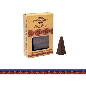 image:imageSacred Elements Organic Incense Cones  Red Rose Scent Pack of 4  Natural Aromatherapy for Relaxation Meditation amp Home Fragrance  Handcrafted Low Smoke LongLasting AromaRed Rose